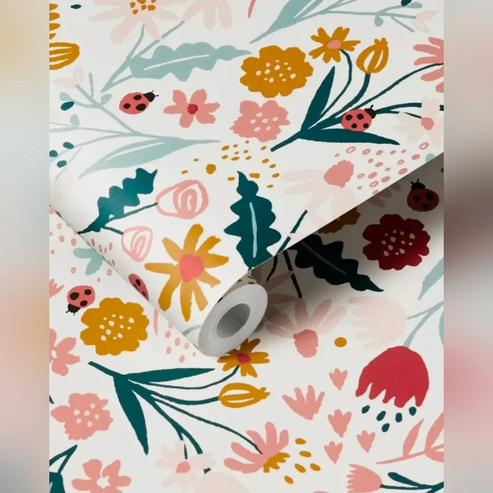 NWT (2) TWO rolls Pillowfort 'In The Garden' Floral Peel and Stick Wallpaper